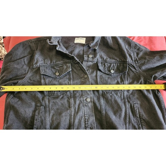 Old Navy Black Denim Jean Jacket Women’s 3X Button Up 100% Cotton Classic Fit - Picture 7 of 10